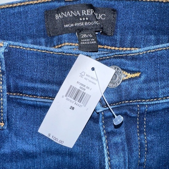 NWT Women’s 28/6 Banana Republic High Rise Bootcut Blue Denim Jeans - Picture 2 of 8